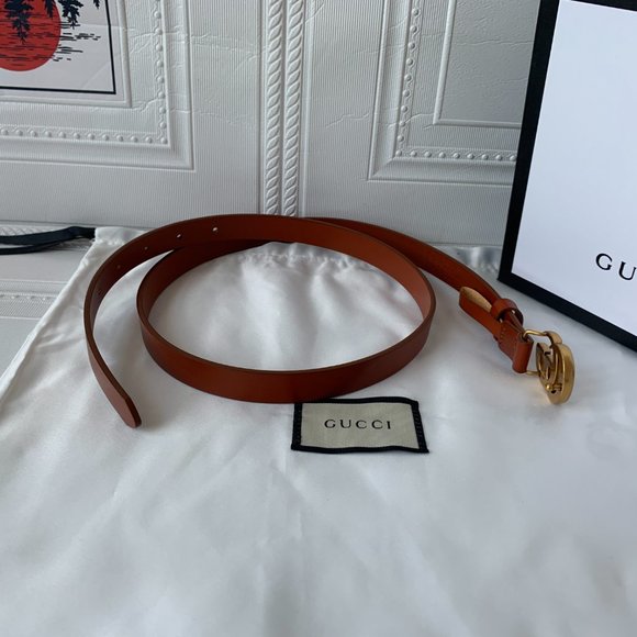 Cheap and affordable leather belt with double G bu main image 5